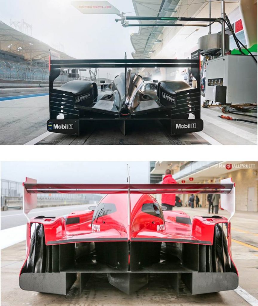 Diferença entre os difusores do GT-R LM e do Porsche 919 contra o qual competiu.