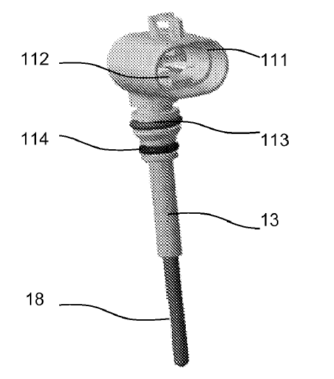 Detalhe da lança aquecedora do sistema ECS®. Fonte: Patente US 2012/0204843 A [10].